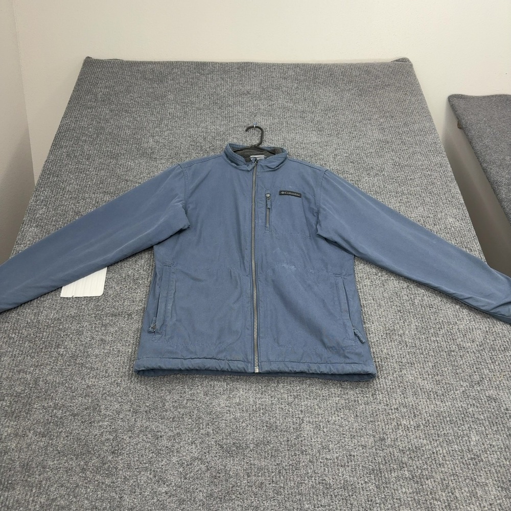 Columbia Jacket Mens S Blue Cotton Fleece Lined Full Zip XM5310 Workwear Outdoor